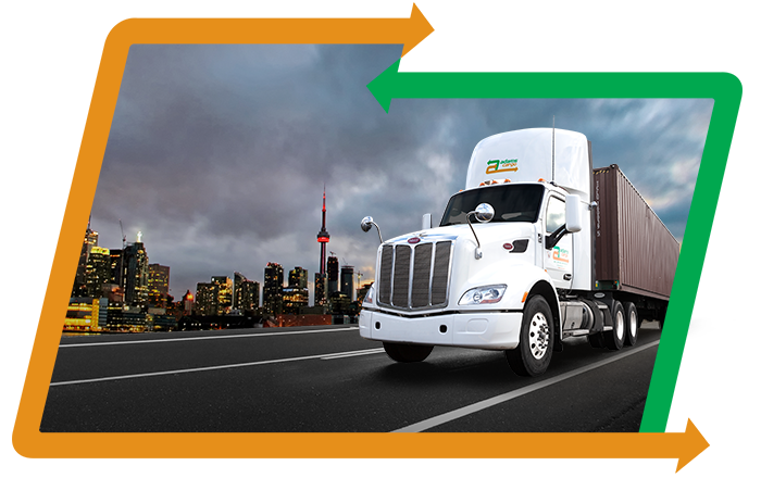 Adams Cargo truck driving across Ontario